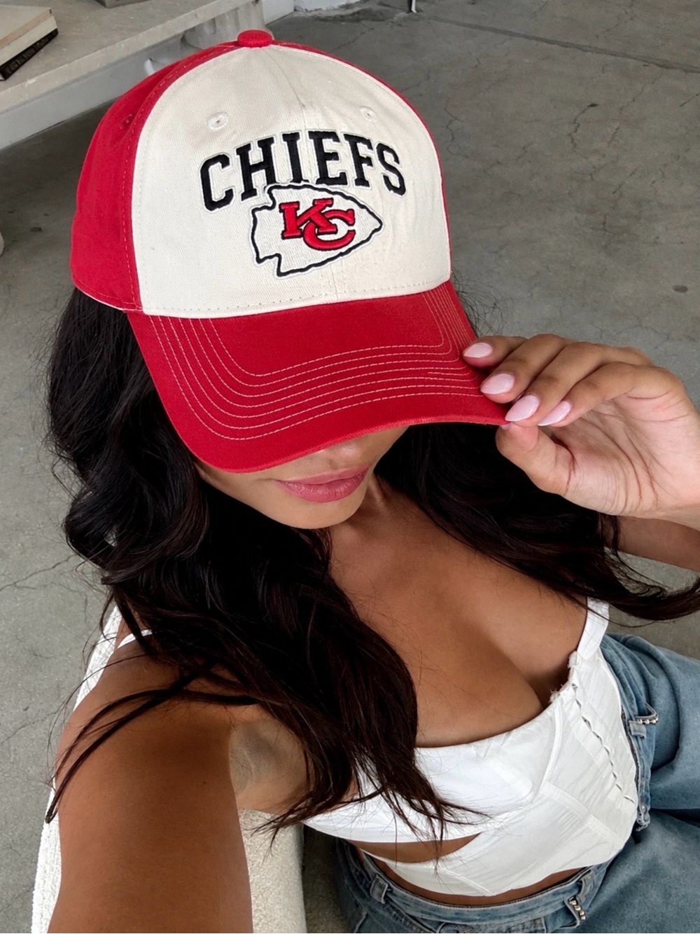 NFL Red and White Kansas City Chiefs Logo Hat
